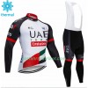 Radbekleidung Radtrikot Langarm + Lang Trägerhose 2018 Team UAE Winter Thermal Fleece N001